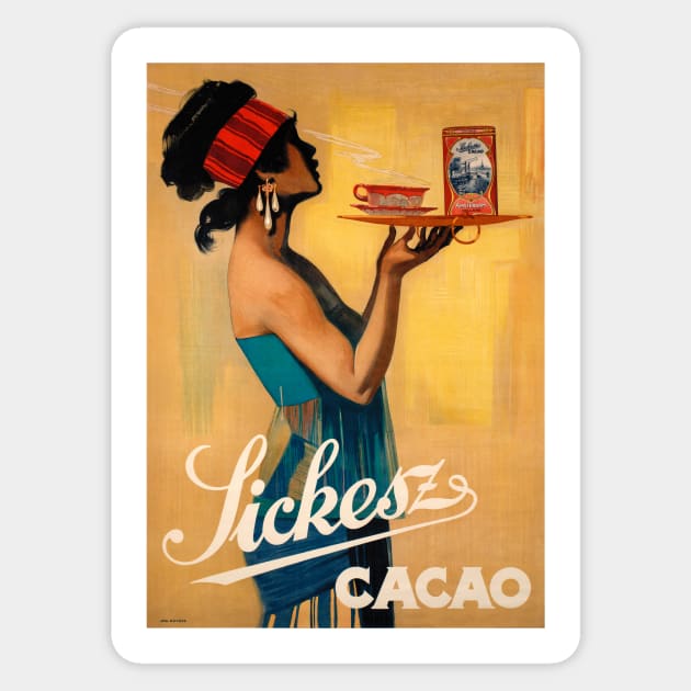 Vintage Travel Poster Netherlands Holland Sickesz Cacao Sticker by vintagetreasure